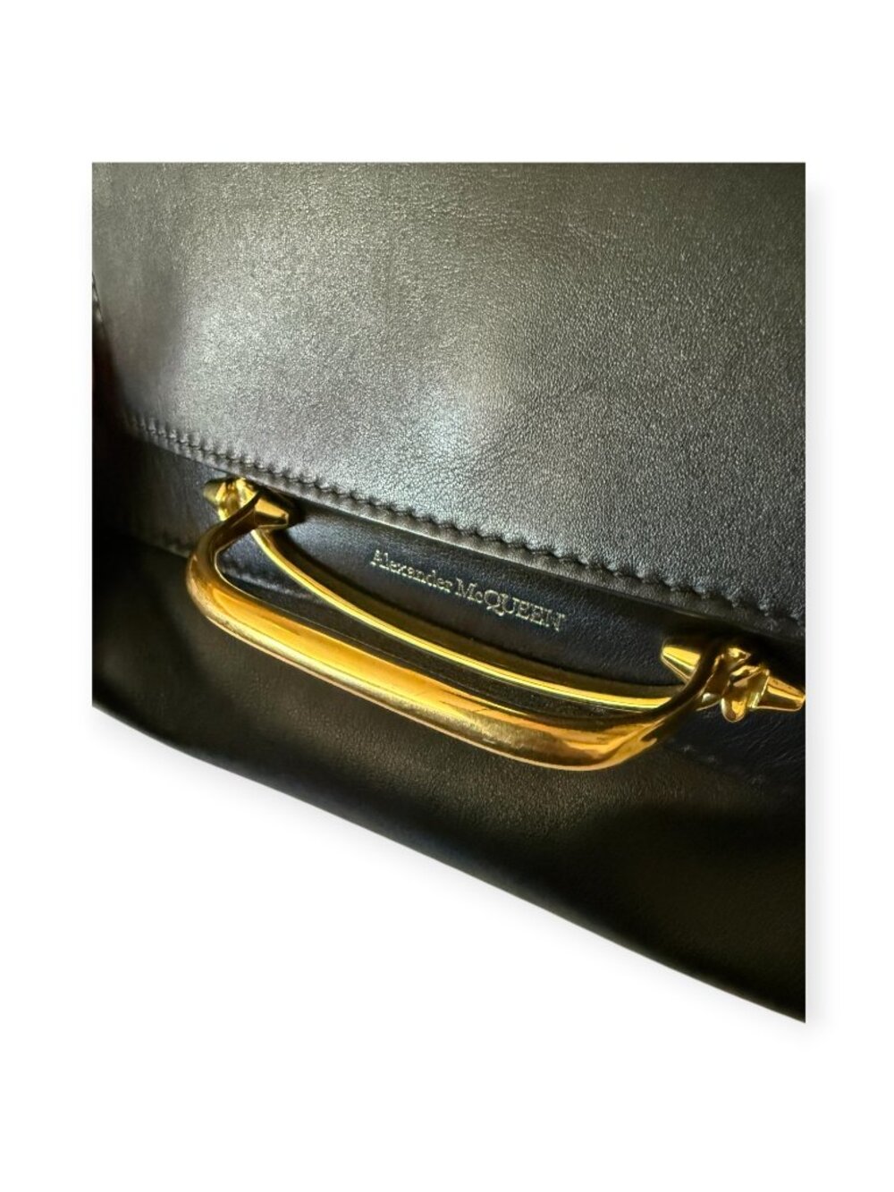 Alexander McQueen The Story Bag | Black Leather | Top Handle/Crossbody - Picture 5 of 10